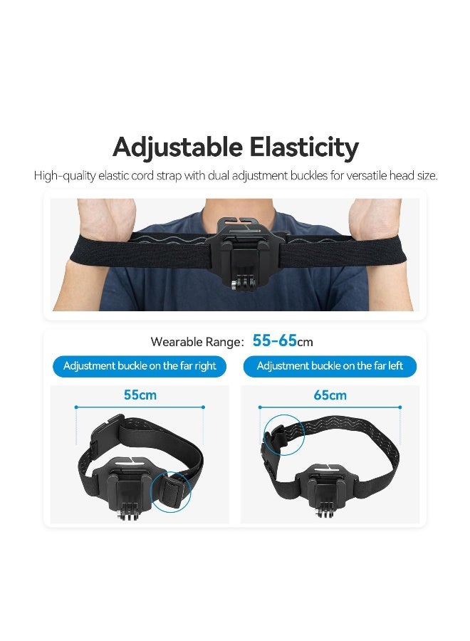 Head Strap Cap Clip Mount, with Phone Clip Vertical Mount Kit, 2-in-1 Cellphone POV Selfie Holder Head Mount, Fit for GoPro Max Hero Insta360 DJI Action iPhone Android, Video, Vlog - Image 5