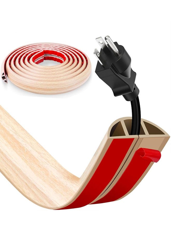 Floor Cord Cover Self Adhesive Cord Hider, 6.56FT Cable Management, Extension Strip Protector for Wires, Prevent Cable Trips for Offices, Gyms, Exhibitions Cavity:0.39in(W) x 0.27in(H) - Image 1