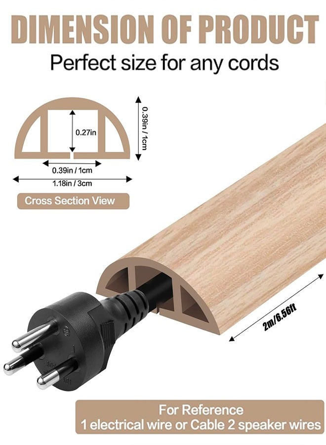Floor Cord Cover Self Adhesive Cord Hider, 6.56FT Cable Management, Extension Strip Protector for Wires, Prevent Cable Trips for Offices, Gyms, Exhibitions Cavity:0.39in(W) x 0.27in(H) - Image 2