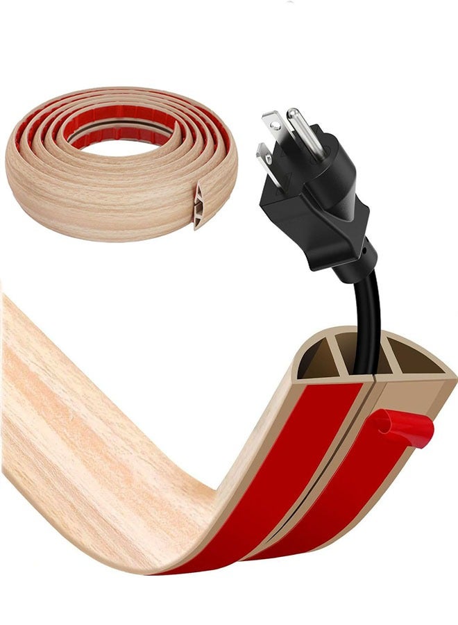 Floor Cord Cover Self Adhesive Cord Hider, 6.56FT Cable Management, Extension Strip Protector for Wires, Prevent Cable Trips for Offices, Gyms, Exhibitions Cavity:0.39in(W) x 0.27in(H) - Image 1