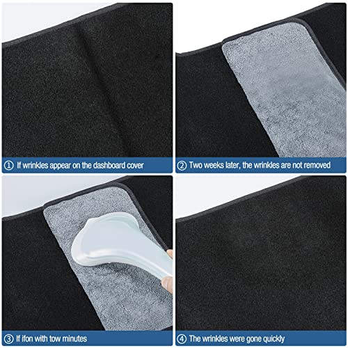 BERKSYDE Dashboard Dash Cover Mat Carpet Compatible with 2010-2014 Dodge Ram 1500 2500 3500 （Black） - Image 2