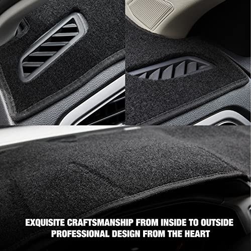 BERKSYDE Dashboard Dash Cover Mat Carpet Compatible with 2010-2014 Dodge Ram 1500 2500 3500 （Black） - Image 3