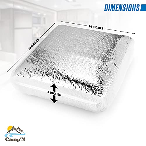 Camp'N 14" x 14" RV Vent Insulator - RV Skylight Insulator Universal Camper Skylight Cover and RV Insulation for Skylight - 1 Pack Camper Vent Insulator - Image 5