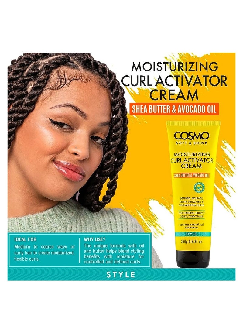 COSMO - Soft And Shine Moisturizing Curl Activator Cream SHEA Butter And Avocado Oil 250g - Image 1