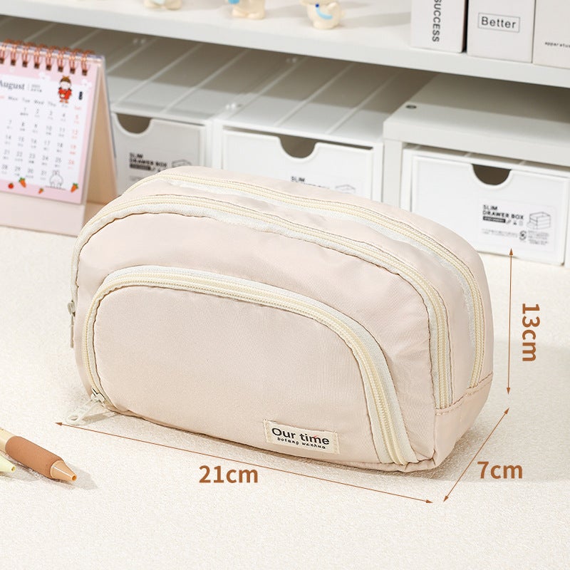 In-Stock New Stationery Box For Female Elementary School Students, Middle School Students, High School Pencil Case, Ins Large Capacity Simple Japanese-Style Pen Bag - Image 1