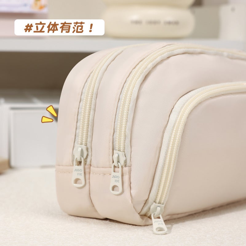 In-Stock New Stationery Box For Female Elementary School Students, Middle School Students, High School Pencil Case, Ins Large Capacity Simple Japanese-Style Pen Bag - Image 4