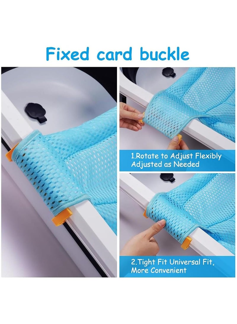 رات سو شبكة استحمام الطفل مع مقعد مقاوم للانزلاق - داعم استحمام الرضيع قابل للتعديل | صحي | سهل التخزين | للرضيع المولود حديثًا (0-12 شهرًا) - Image 2