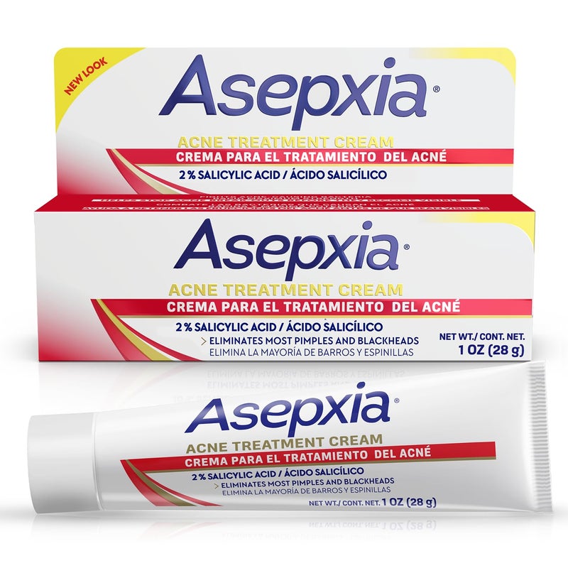 Asepxia Acne Treatment Cream for Face 2 salicylic acid Rapid Maximum Strength Acne Treatment Clears Pimples and Blackheads Prevents New Acne and Controls Excess Oil 1 oz