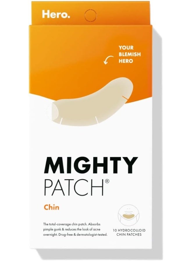 Hero Cosmetics Mighty Patch Chin from Hero Cosmetics - XL Contoured Hydrocolloid Chin Patch for Blemishes and Pimples, Non-Irritating, Vegan-Friendly, Not Tested on Animals (10 Count) - Image 1