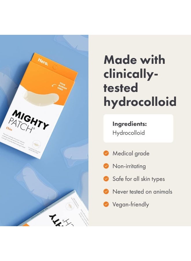 Hero Cosmetics Mighty Patch Chin from Hero Cosmetics - XL Contoured Hydrocolloid Chin Patch for Blemishes and Pimples, Non-Irritating, Vegan-Friendly, Not Tested on Animals (10 Count) - Image 5