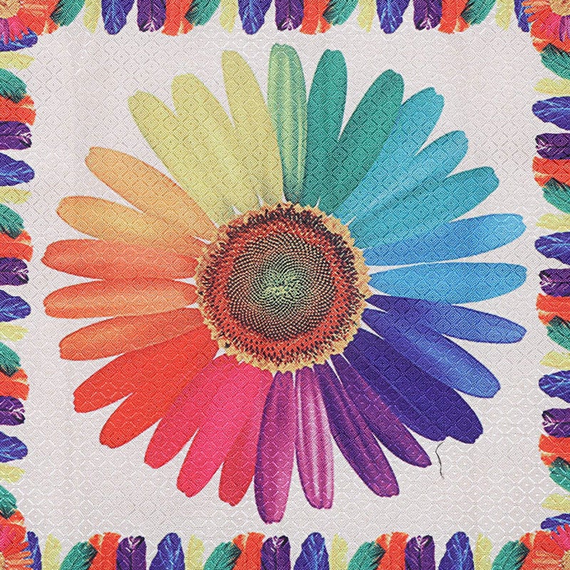 Kuber Industries Kuber Industries Sun Flower Design Cotton 2 Pieces Bolster Cover Set Cream CTKTC013659  - Image 5