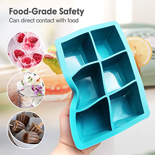 Excnorm Silicone Ice Cube Trays 3 Pack - Large Size Silicone Ice Cube Molds with Leak Proof Removable Lid Square Ice Cube Tray And BPA Free for Cocktail,Whiskey, Stackable Flexible Ice - Image 4