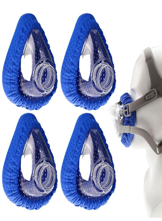 CXWLTT بطانات أقنعة الوجه، عبوة من 4 قطع، وسائد ناعمة لأقنعة جهاز التنفس CPAP، قابلة لإعادة الاستخدام، تغطي الوجه بالكامل، أغطية مبطنة مريحة، تقلل من تسرب الهواء، مقاس واحد يناسب الجميع - Image 1