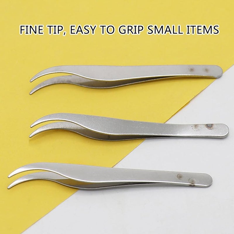 Stainless Steel Professional Fine Point Tweezers For Grooming Nails Technicians Beauticians - Image 5