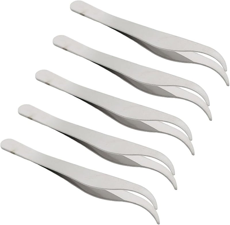Stainless Steel Professional Fine Point Tweezers For Grooming Nails Technicians Beauticians - Image 1