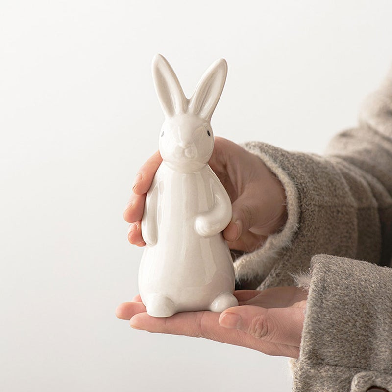 Bunny Shaped Ceramic Decor Tabletop Scene Layout Ceramic Ornament for Home Decor - Image 5