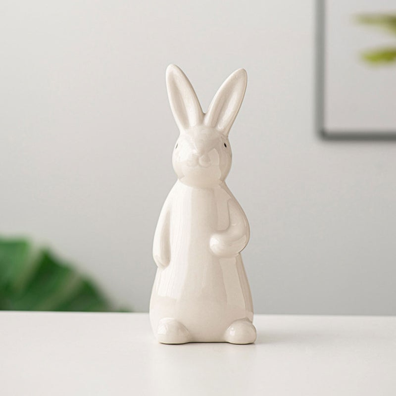 Bunny Shaped Ceramic Decor Tabletop Scene Layout Ceramic Ornament for Home Decor - Image 4