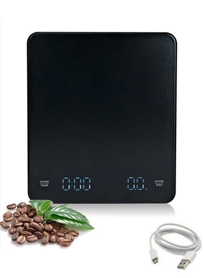 HOMESTAR Digital LED Display Timer Square Rechargable Coffee Scale Pour Over Drip For Kitchen Cooking - Image 1