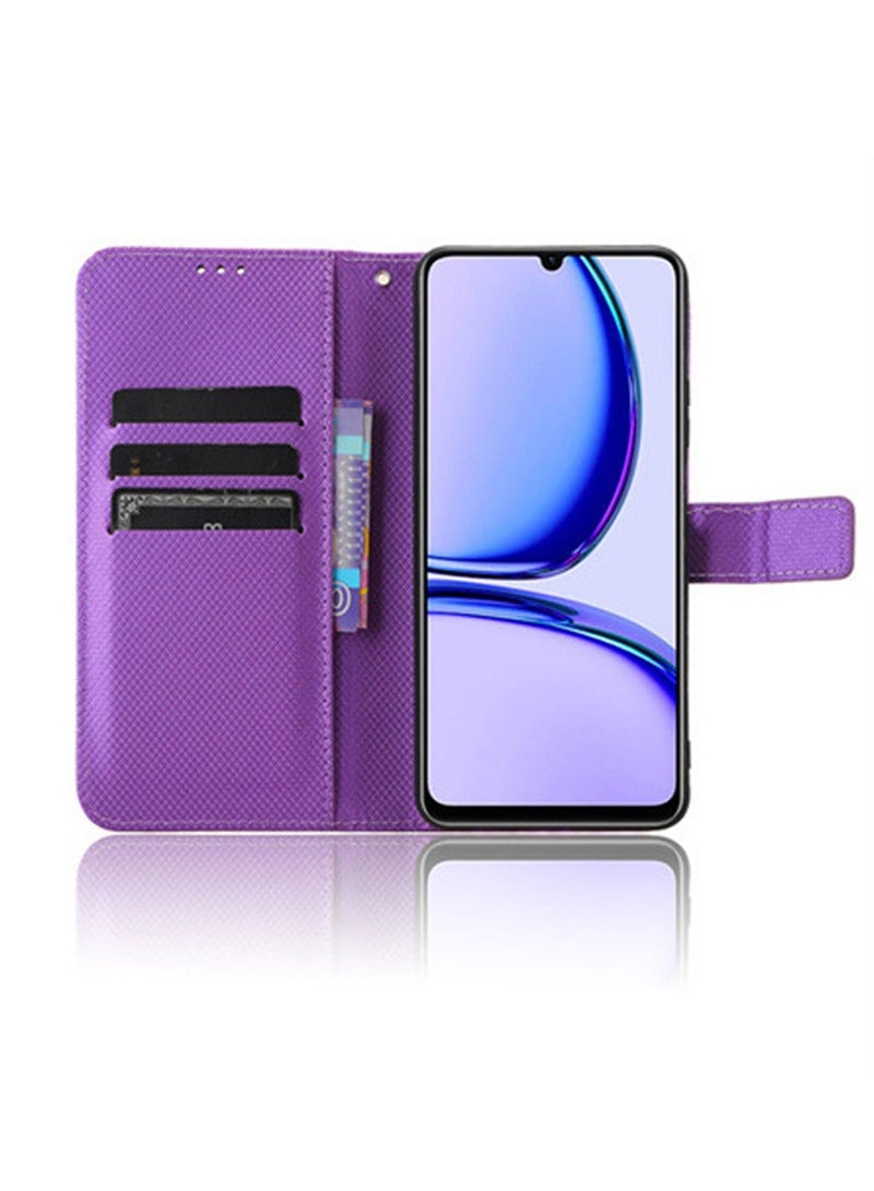 Realme C53 Case Cover PU Leather Flip Wallet Back Cover With Card Slots for Realme C53 Moblie Anti-scratches Anti-drops Anti-fingerprints Accessories Full Body Protection  - Image 3