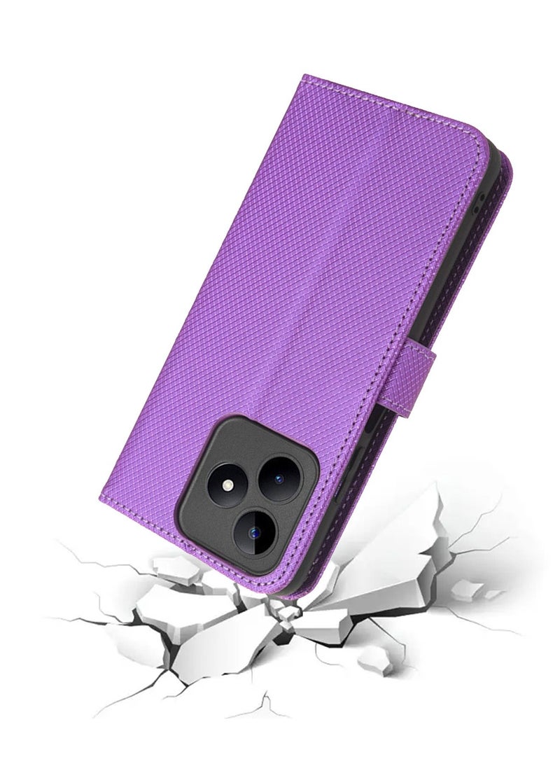 Realme C53 Case Cover PU Leather Flip Wallet Back Cover With Card Slots for Realme C53 Moblie Anti-scratches Anti-drops Anti-fingerprints Accessories Full Body Protection  - Image 5