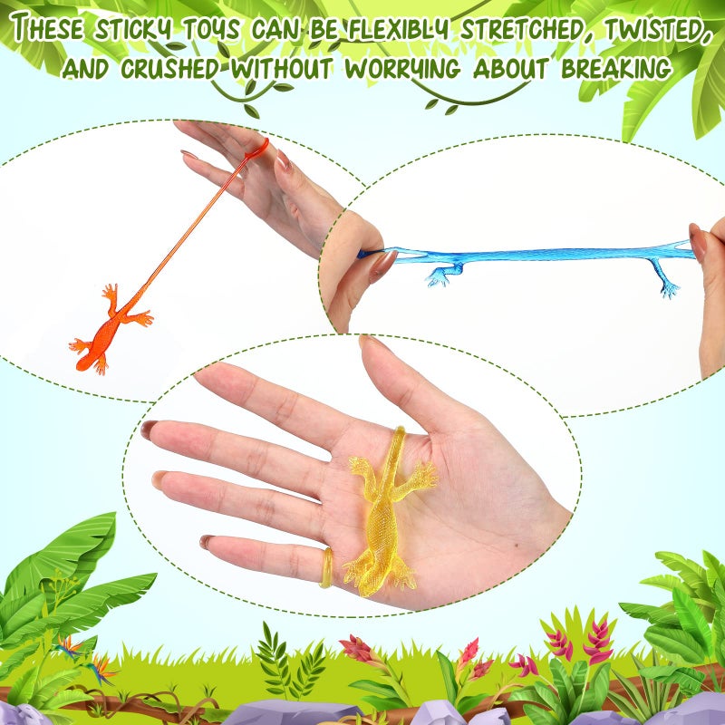 Liliful 60 PCS أسطيل سحالي - مطاطية لاصقة السحالي للأطفال - الحفلات لصالح Goodie Bag Stuffer Pinata Filler Ristrict Hiffrict Affroom Affroom Affrick Christmas - Image 3