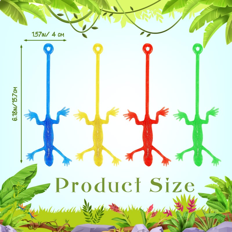 Liliful 60 PCS أسطيل سحالي - مطاطية لاصقة السحالي للأطفال - الحفلات لصالح Goodie Bag Stuffer Pinata Filler Ristrict Hiffrict Affroom Affroom Affrick Christmas - Image 2