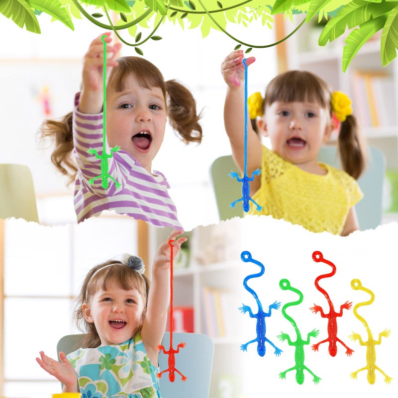 Liliful 60 PCS أسطيل سحالي - مطاطية لاصقة السحالي للأطفال - الحفلات لصالح Goodie Bag Stuffer Pinata Filler Ristrict Hiffrict Affroom Affroom Affrick Christmas - Image 4