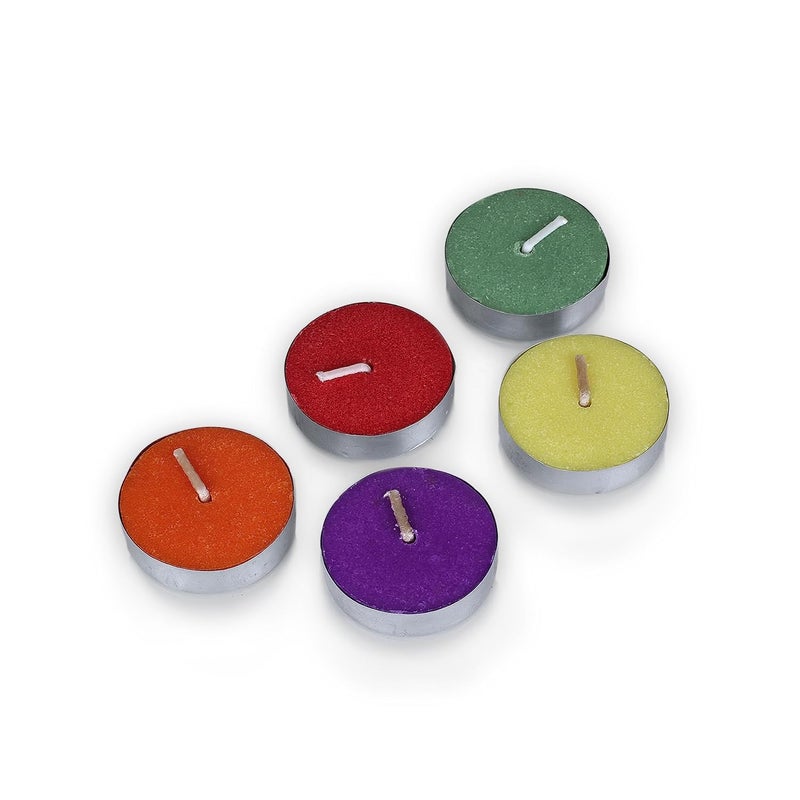 Iris Home Fragrances Colored unscented Tealights Pack of 509g ecah Burn Time 2hrs per Candle - Image 3