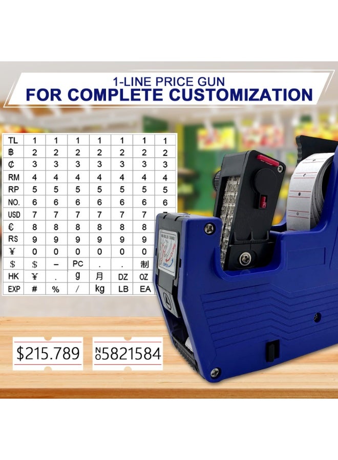 Handheld Label Machine Kit, Price Machine with Labels, 1-Line Label Machine, 1 Price Machine, 10Roll Labels(5000Labels), and 2 Ink Wheels,Retail Pricing Machine and Labels for Grocery Store, Food (Red) - Image 2