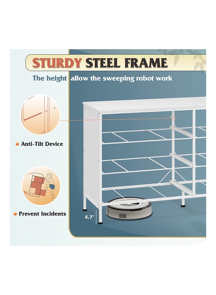 NKX Dressing Storage  Model with Electric 6 Drawers For Home inside Room 59.8" inch White Color - Image 4