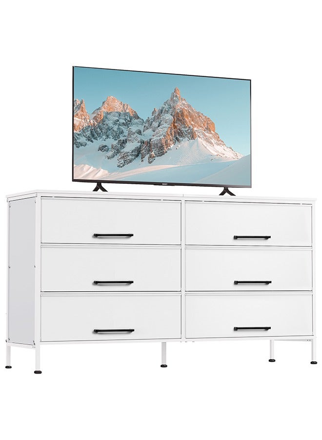 NKX Dressing Storage  Model with Electric 6 Drawers For Home inside Room 59.8" inch White Color - Image 2