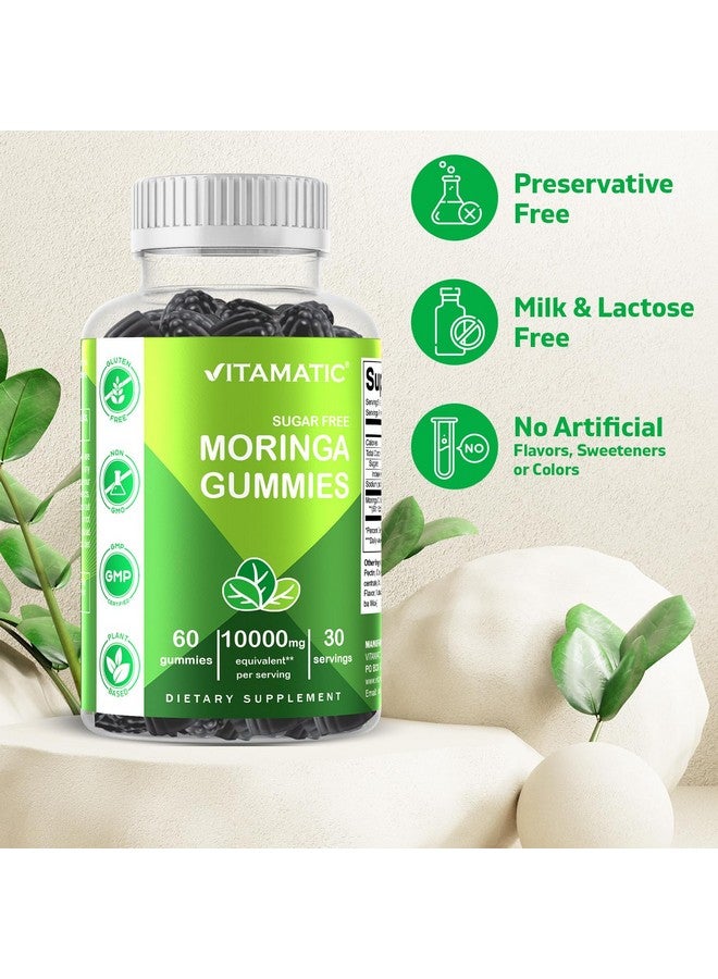 Vitamatic Sugar Free Moringa Gummies - 10,000 mg Equivalent per Serving (from 200 mg of 50:1 Extract) - Green Superfood Supplement - 60 Pectin-Based Vegan Gummies - No Sugar Added - Image 4