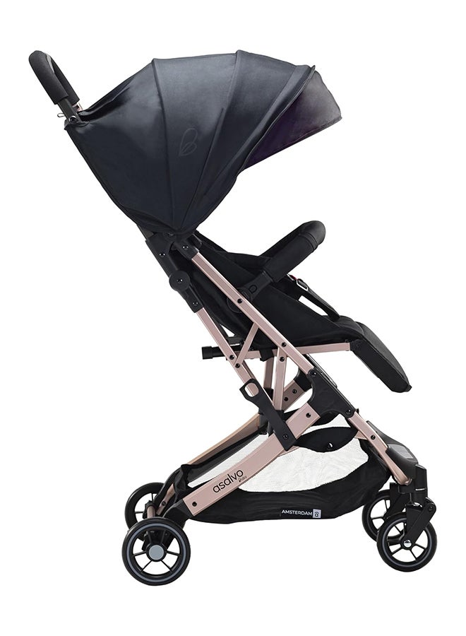 asalvo Amsterdam Stroller With Aluminum Chassis, Golden Black - Image 3