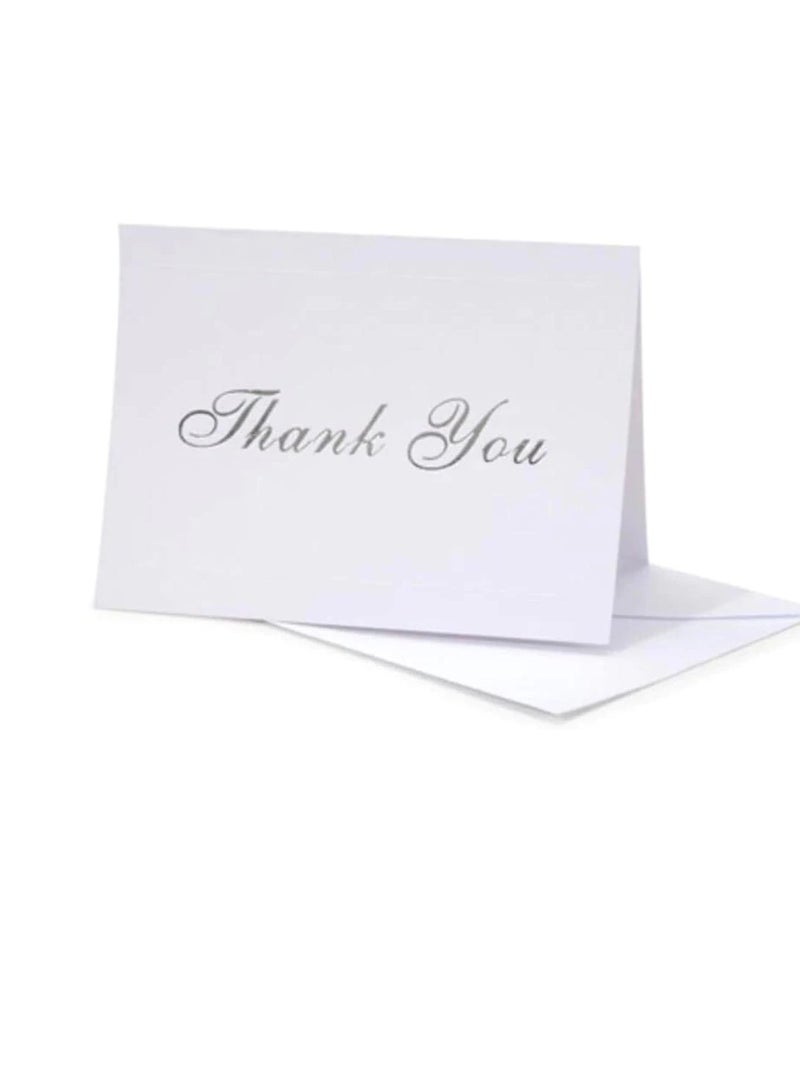 مجموعة بطاقات شكر فضية بصمة 5 × 7 - Image 3