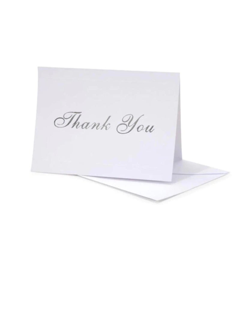 مجموعة بطاقات شكر فضية بصمة 5 × 7 - Image 2