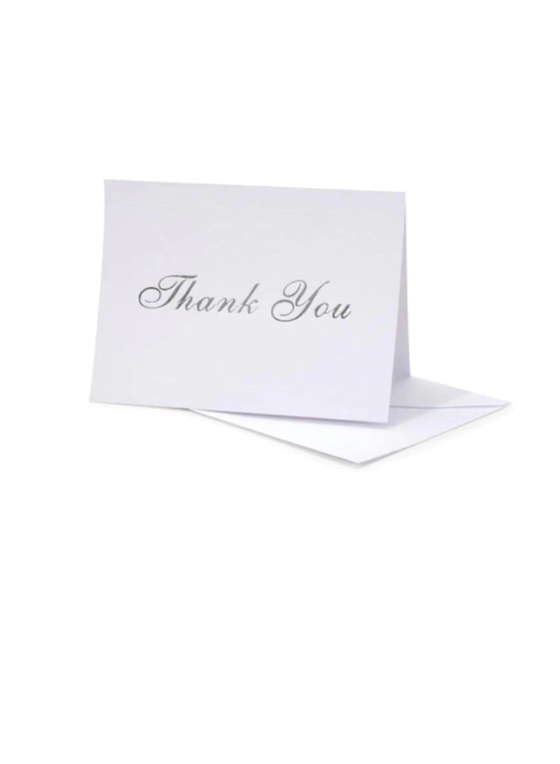 مجموعة بطاقات شكر فضية بصمة 5 × 7 - Image 1