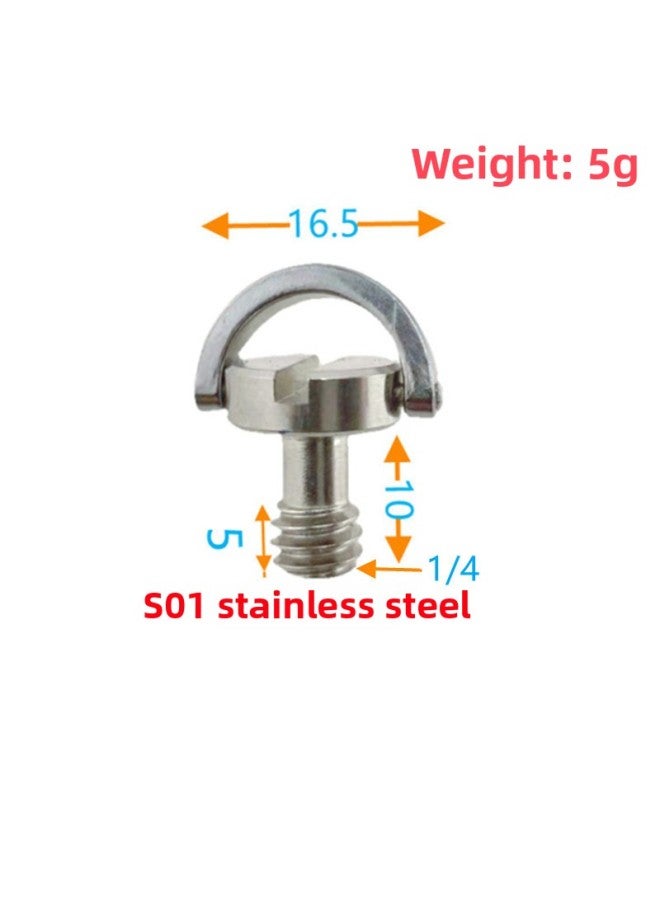 Generic Camera Shoulder Strap Screw Pan/tilt Stainless Steel Inch 1/4 Screw Strap Ring Screw Tripod Accessories Photography-Body Color:S01  - Image 1