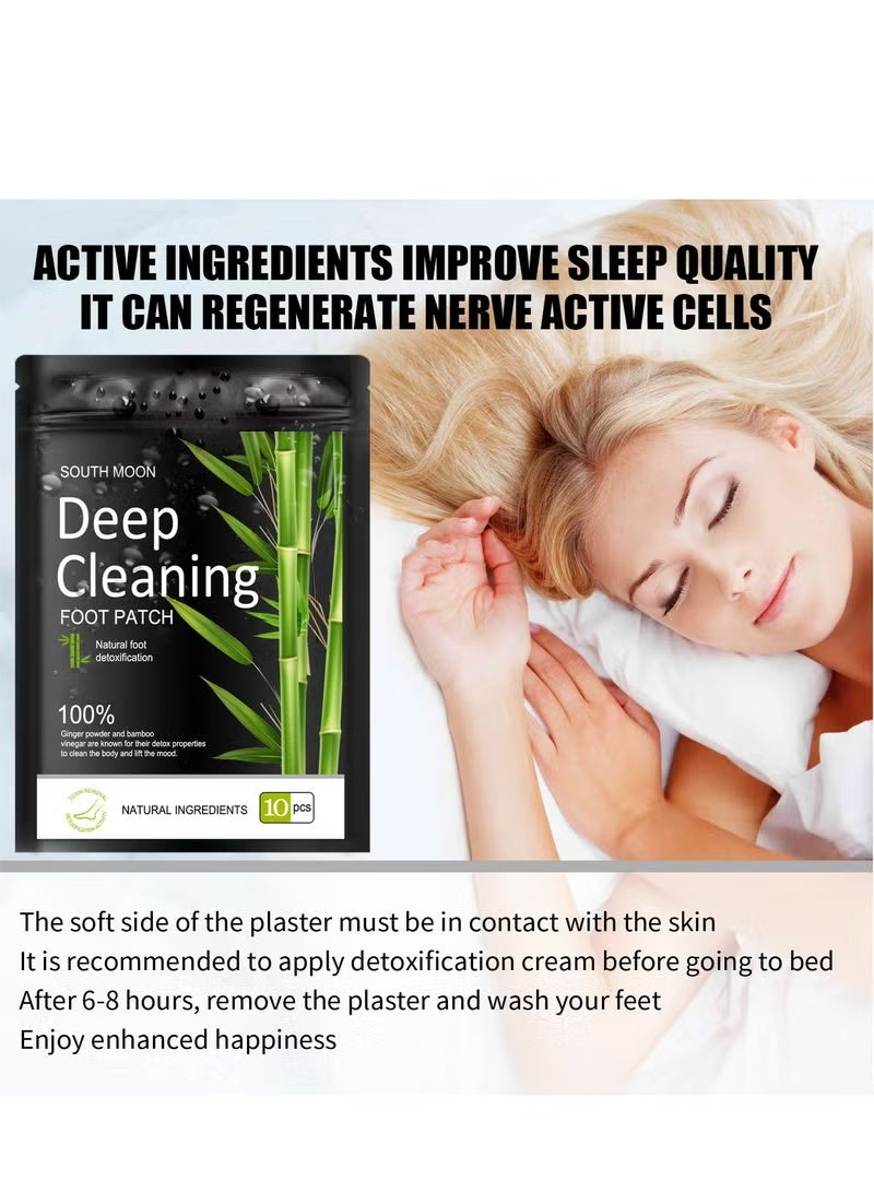 SOUTH MOON 10Pcs Deep Cleansing Detox Foot Patches Foot Care Detox Foot Pads, Foot Detox Pads to Remove Toxins Deep Cleaning Foot Patch,100% Natural for Stress Relief, Improve Quality Of Sleep, Enhance Blood Circulation - Image 4