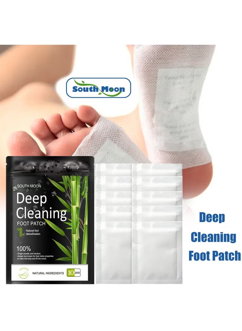 SOUTH MOON 10Pcs Deep Cleansing Detox Foot Patches Foot Care Detox Foot Pads, Foot Detox Pads to Remove Toxins Deep Cleaning Foot Patch,100% Natural for Stress Relief, Improve Quality Of Sleep, Enhance Blood Circulation - Image 1
