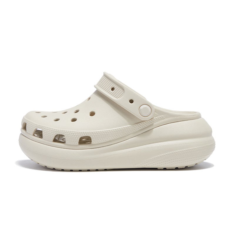Bai Jingting'S Same Style Soft Sole Cloud Puff Croc Shoes, Ultra-Thick-Soled Men'S And Women'S Outer Wear Non-Slip Casual Baotou Slippers - Image 5