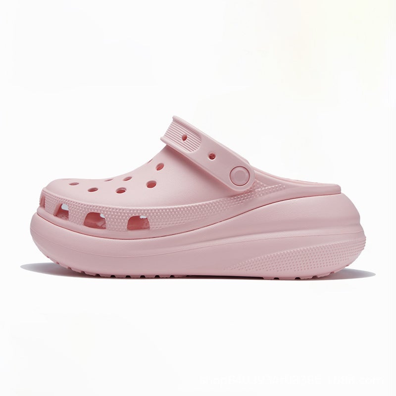 Bai Jingting'S Same Style Soft Sole Cloud Puff Croc Shoes, Ultra-Thick-Soled Men'S And Women'S Outer Wear Non-Slip Casual Baotou Slippers - Image 1
