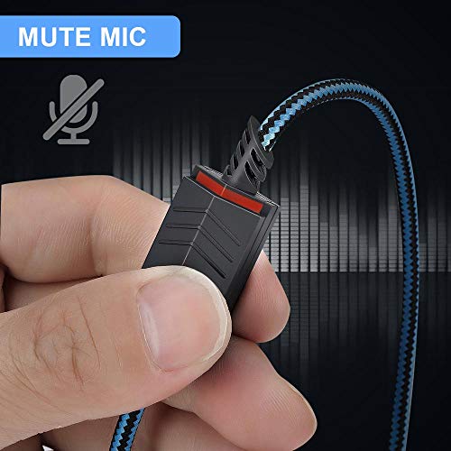 MQDITH Replacement Audio Cable Compatible with Astro A40 A40TR Gaming Headset, Inline Mute Wire and No Volume Control Cord(Blue) - Image 2