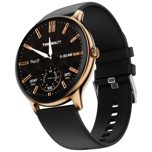 Fire-Boltt Phoenix Pro Round Smart Watch 1.39″ HD Display with Bluetooth Calling, AI Voice Assistant, SpO2 & Heart Rate Monitor, 120+ Sports Modes, IP67 Waterproof Smartwatch for Men & Women - Black - Image 1