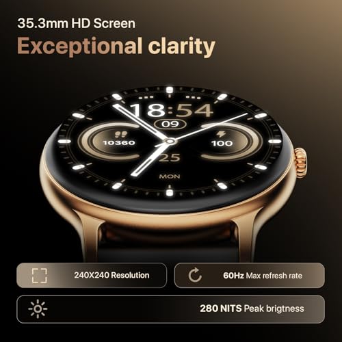Fire-Boltt Phoenix Pro Round Smart Watch 1.39″ HD Display with Bluetooth Calling, AI Voice Assistant, SpO2 & Heart Rate Monitor, 120+ Sports Modes, IP67 Waterproof Smartwatch for Men & Women - Black - Image 3