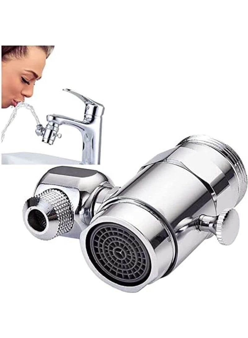 SYOSI Faucet Aerator, Faucet Sprayer Attachment 360° Spray Head Bubbler Sprayer with Double Nozzle, Kitchen Bathroom Sink Faucet Sprayer Head for Face Washing, Gargle and Eye Flush - Image 1