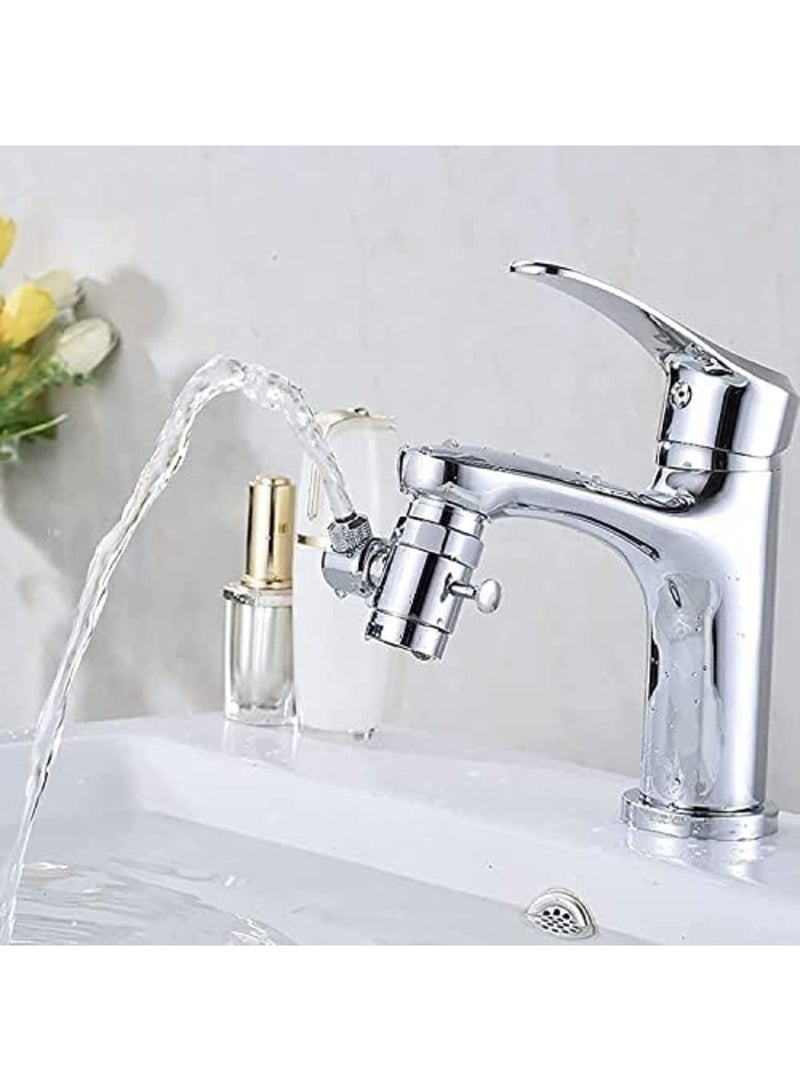 SYOSI Faucet Aerator, Faucet Sprayer Attachment 360° Spray Head Bubbler Sprayer with Double Nozzle, Kitchen Bathroom Sink Faucet Sprayer Head for Face Washing, Gargle and Eye Flush - Image 2