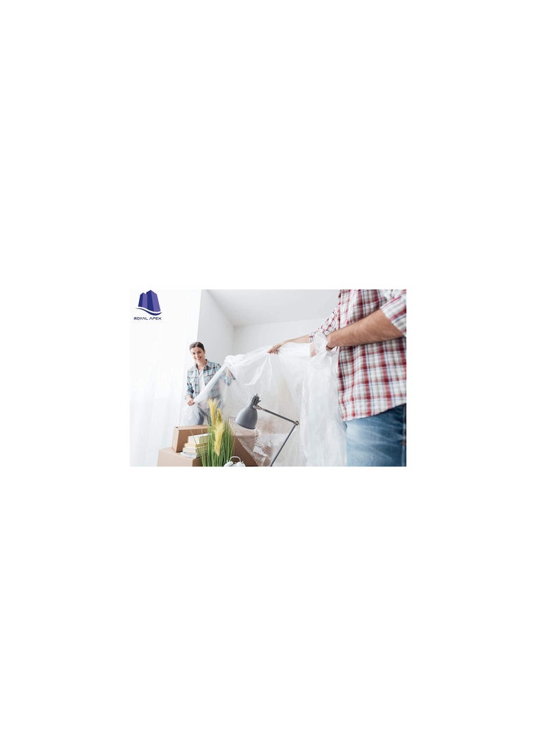 Painters Polythene Sheet Plastic Drop Cloths Sheet, Waterproof Anti-dust Furniture Cover, Disposable Tarp for Painting for Couch Cover and Furniture Cover (300G x 8 Meter)  - Image 3