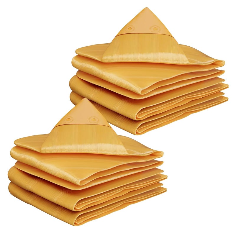 Kuber Industries Kuber Industries Pack of 2 Tirpal 6x6 Feet Waterproof Tarpaulin Sheet 120 GSM Tadpatri Tharpai EcoFriendly Tent Tirpal Thadika Thappi Lightweight Premium Tirpal Yellow - Image 1