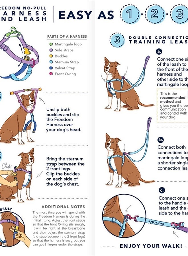 2 HOUNDS DESIGN Freedom No Pull Dog Harness | Adjustable Gentle Comfortable Control for Easy Dog Walking |for Small Medium and Large Dogs | Made in USA | Leash Included | 5/8" SM Black