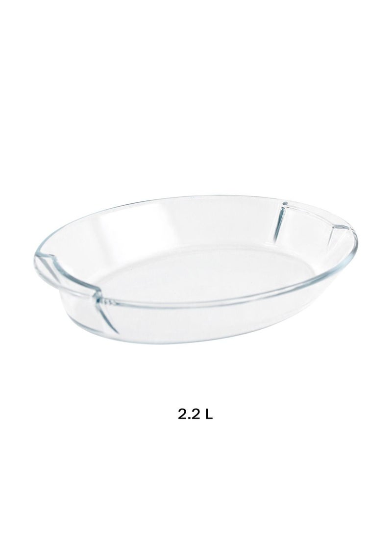 Home Smart Home Smart Oval Glass Baking Dish 2.2L for Baking Set of 1PC for Kitchen Storage and Kitchen Organizer  - Image 3